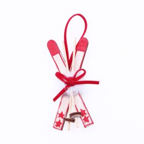 Doll House Wooden Sleigh Christmas Tree Pendant Window Decoration
