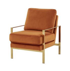 Divani Casa Bayside Modern Orange Fabric Accent Chair