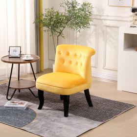 Yellow Velvet Accent Chair â€šÃ„Ã¬ Upholstered Single Sofa with Sturdy Wood Frame for Living Room, Home & Office Furniture