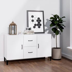 Sideboard High Gloss White 39.4"x14.2"x23.6" Engineered Wood