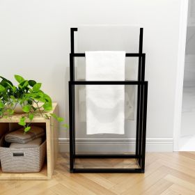 Metal Freestanding Towel Rack 3 Tiers Hand Towel Holder Organizer for Bathroom Accessories; Black