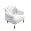 [Video]Welike 30 "W Modern Chesterfield Tufted Upholstered Chair with Deep Buttons; Living Room Chair; Comfortable Armchair; Gold Hardware Legs; Tufte