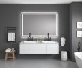 60in. W x 48 in. H LED Lighted Bathroom Wall Mounted Mirror with High Lumen+Anti-Fog Separately Control bedroom full-length mirror bathroom led mirror