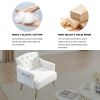 [Video]Welike 30 "W Modern Chesterfield Tufted Upholstered Chair with Deep Buttons; Living Room Chair; Comfortable Armchair; Gold Hardware Legs; Tufte