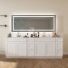 84 in. W x 32 in. H LED Large Rectangular Frameless Anti-Fog Bathroom Mirror Front & Backlit