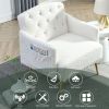 [Video]Welike 30 "W Modern Chesterfield Tufted Upholstered Chair with Deep Buttons; Living Room Chair; Comfortable Armchair; Gold Hardware Legs; Tufte