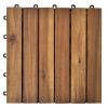 Decking Tiles Vertical Pattern 11.8"x11.8" Acacia Set of 30