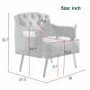 [Video]Welike 30 "W Modern Chesterfield Tufted Upholstered Chair with Deep Buttons; Living Room Chair; Comfortable Armchair; Gold Hardware Legs; Tufte