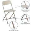 Herculesâ€šÃ‘Â¢ Series Plastic Folding Chair - Beige - 650LB Weight Capacity Comfortable Event Chair - Lightweight Folding Chair -