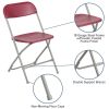 Herculesâ€šÃ‘Â¢ Series Plastic Folding Chair - Red - 650LB Weight Capacity Comfortable Event Chair - Lightweight Folding Chair -