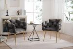 Luxury modern simple leisure velvet single sofa chair bedroom lazy person household dresser stool manicure table back chair black