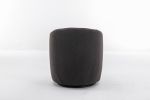 Teddy Fabric Swivel Accent Armchair Barrel Chair With Black Powder Coating Metal Ring; Dark Gray