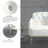 [Video]Welike 30 "W Modern Chesterfield Tufted Upholstered Chair with Deep Buttons; Living Room Chair; Comfortable Armchair; Gold Hardware Legs; Tufte