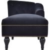 Button Tufted Velvet Chaise Lounge with Nailhead Trim, Solid Wood Legs - Perfect for Living Room or Office - Sleeper Lounge Sofa - 58 inches - Right A