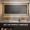 84 in. W x 32 in. H LED Large Rectangular Frameless Anti-Fog Bathroom Mirror Front & Backlit