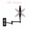 8-inch Wall Mounted Makeup Vanity Mirror, 1X / 10X Magnification Mirror, 360Â¬âˆž Swivel with Extension Arm (Black&Chrome)