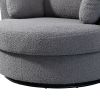 42.2"W Swivel Accent Barrel Chair and Half Swivel Sofa With 3 Pillows 360 Degree Swivel Round Sofa Modern Oversized Arm Chair Cozy Club Chair for Bedr