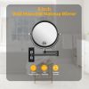 8-inch Wall Mounted Makeup Vanity Mirror, 1X / 10X Magnification Mirror, 360Â¬âˆž Swivel with Extension Arm (Black&Chrome)
