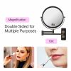 8-inch Wall Mounted Makeup Vanity Mirror, 1X / 10X Magnification Mirror, 360Â¬âˆž Swivel with Extension Arm (Black&Gold)