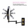 8-inch Wall Mounted Makeup Vanity Mirror, 1X / 10X Magnification Mirror, 360Â¬âˆž Swivel with Extension Arm (Black&Gold)