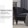 Button Tufted Velvet Chaise Lounge with Nailhead Trim, Solid Wood Legs - Perfect for Living Room or Office - Sleeper Lounge Sofa - 58 inches - Right A