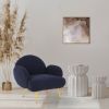 Stylish Teddy Velvet Fabric and Metal Frame Lounge Chair - Comfortable and Modern Home Essential