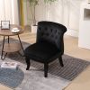 Modern Black Velvet Accent Chair Contemporary Upholstered Single Sofa for Home & Office Living Room Furniture
