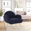 Stylish Teddy Velvet Fabric and Metal Frame Lounge Chair - Comfortable and Modern Home Essential