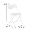 Herculesâ€šÃ‘Â¢ Series Plastic Folding Chair - White - 650LB Weight Capacity Comfortable Event Chair - Lightweight Folding Chair -