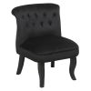 Modern Black Velvet Accent Chair Contemporary Upholstered Single Sofa for Home & Office Living Room Furniture
