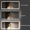 84 in. W x 32 in. H LED Large Rectangular Frameless Anti-Fog Bathroom Mirror Front & Backlit