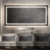 84 in. W x 32 in. H LED Large Rectangular Frameless Anti-Fog Bathroom Mirror Front & Backlit