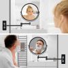 8-inch Wall Mounted Makeup Vanity Mirror, 1X / 10X Magnification Mirror, 360Â¬âˆž Swivel with Extension Arm (Black&Chrome)
