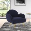 Stylish Teddy Velvet Fabric and Metal Frame Lounge Chair - Comfortable and Modern Home Essential