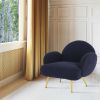 Stylish Teddy Velvet Fabric and Metal Frame Lounge Chair - Comfortable and Modern Home Essential