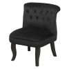 Modern Black Velvet Accent Chair Contemporary Upholstered Single Sofa for Home & Office Living Room Furniture