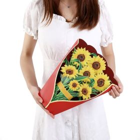 Pop Up Cards Forever Flower Bouquet 3D Popup Greeting Cards (Color: red 5)