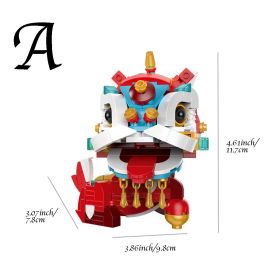 1pc Building Blocks Ornament; Chinese New Year Gifts; Doll Ornaments To Attract Blessings And Wealth 4.61"âˆšÃ³3.86"âˆšÃ³3.07" (Style: A, Quantity: 1pc)