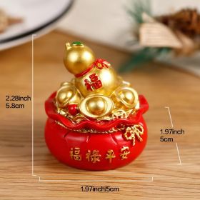 1pc; Pot Of Golden Car Ornament (2.28"âˆšÃ³1.97"âˆšÃ³1.97"); Home Decoration; Holiday Birthday Gifts (Style: A)