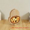 1pc, Creative Wooden Crafts Owl Squirrel Ornaments, Wooden Animal Maple Leaf Acorn Home Decoration, Suitable For Office Decoration, Bedroom Decoration