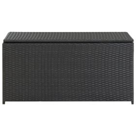Patio Storage Box Poly Rattan 39.3"x19.6"x19.6" (Color: Black)