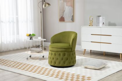 360 Degree Swivel Cuddle Barrel Accent Sofa Chairs, Round Armchairs with Wide Upholstered, Fluffy Velvet Fabric Chair for Living Room, Bedroom, Office (Color: As pic)