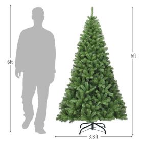 6/7.5/9ft Premium Artificial Hinged PVC Christmas Tree with Metal Stand (size: 6ft)