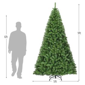 6/7.5/9ft Premium Artificial Hinged PVC Christmas Tree with Metal Stand (size: 9ft)