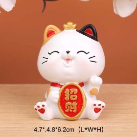 Chinese Lucky Wealth Waving Cat Gold Waving Hand Cat Home Decor Welcome Waving Cat Sculpture Statue Decor Car Ornament (Color: Style A, size: S)