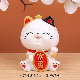 Chinese Lucky Wealth Waving Cat Gold Waving Hand Cat Home Decor Welcome Waving Cat Sculpture Statue Decor Car Ornament (Color: Style C, size: S)