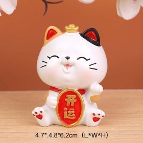 Chinese Lucky Wealth Waving Cat Gold Waving Hand Cat Home Decor Welcome Waving Cat Sculpture Statue Decor Car Ornament (Color: Style B, size: S)