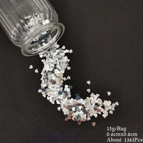 Acrylic Heart Confetti Scatter Crystal Beads Wedding Party Decor Squins Engaement Anniversary Valentine Party Supplies (Color: SL HEART S)