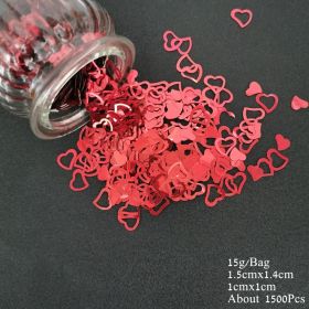 Acrylic Heart Confetti Scatter Crystal Beads Wedding Party Decor Squins Engaement Anniversary Valentine Party Supplies (Color: RD HEART B)