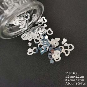 Acrylic Heart Confetti Scatter Crystal Beads Wedding Party Decor Squins Engaement Anniversary Valentine Party Supplies (Color: SL HEART C)